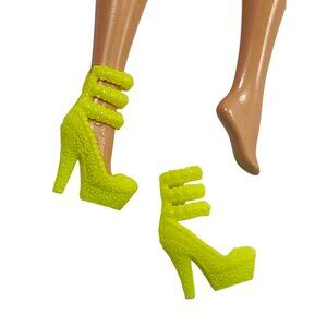 Barbie Doll Neon Yellow Platform High Heels Shoes